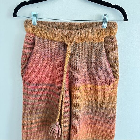 LoveShackFancy Blossom Pant Knit Sweats Orange High Rise Russe Rio - Picture 4 of 9